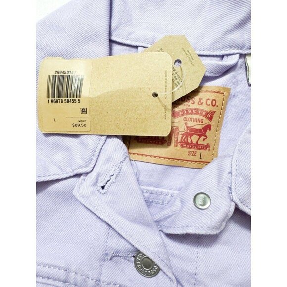 Levi's NWT Sz L Purple Rose Long Sleeve Denim Trucker Jacket - Picture 4 of 11